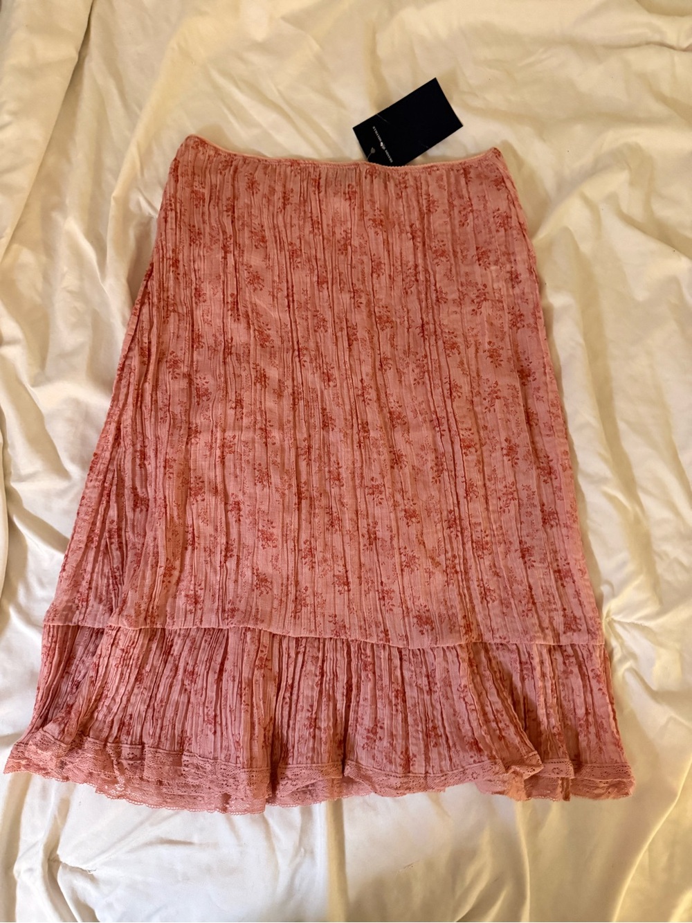 Brandy Melville dusty pink floral midi skirt